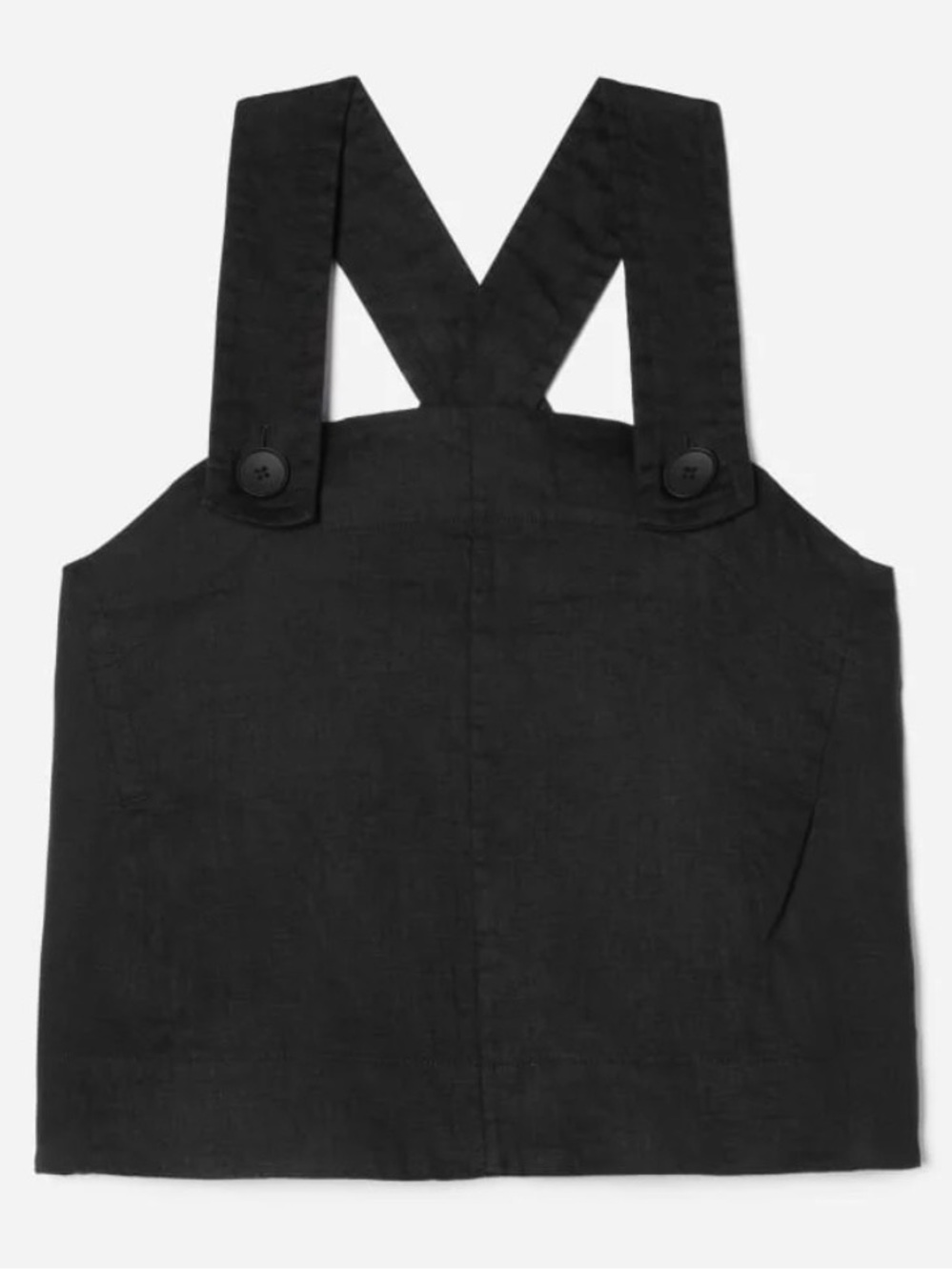 Everlane The Apron Linen Tank, black, size 4